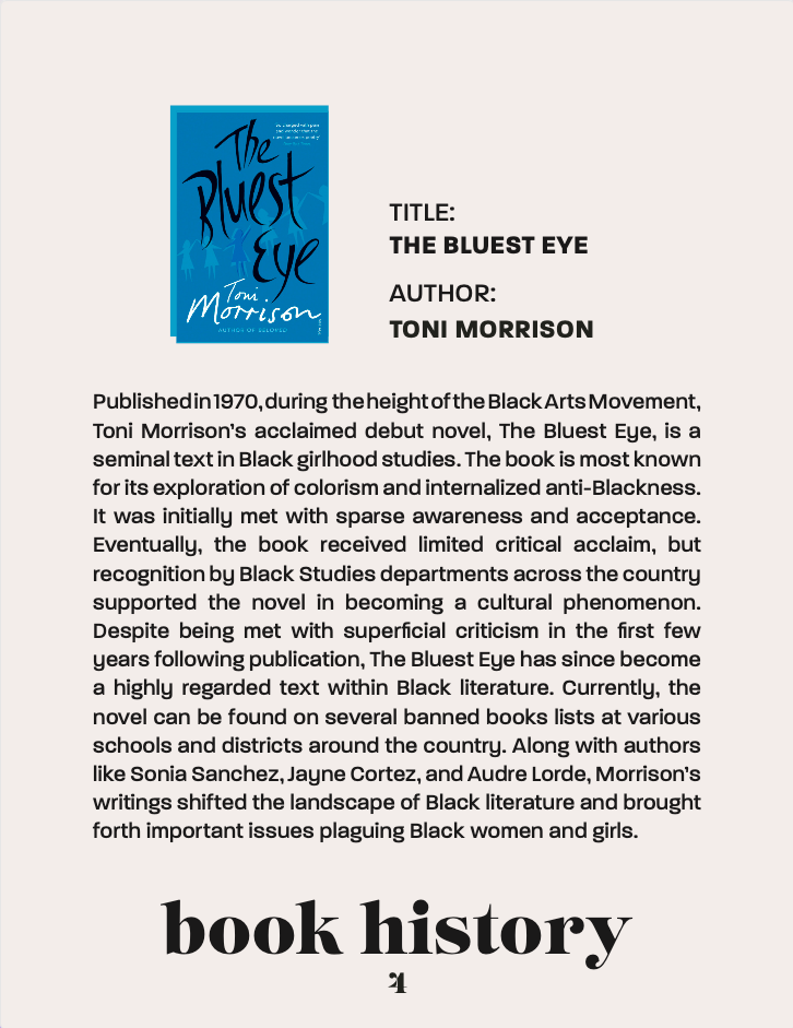 February 23 General Track Syllabus - The Bluest Eye