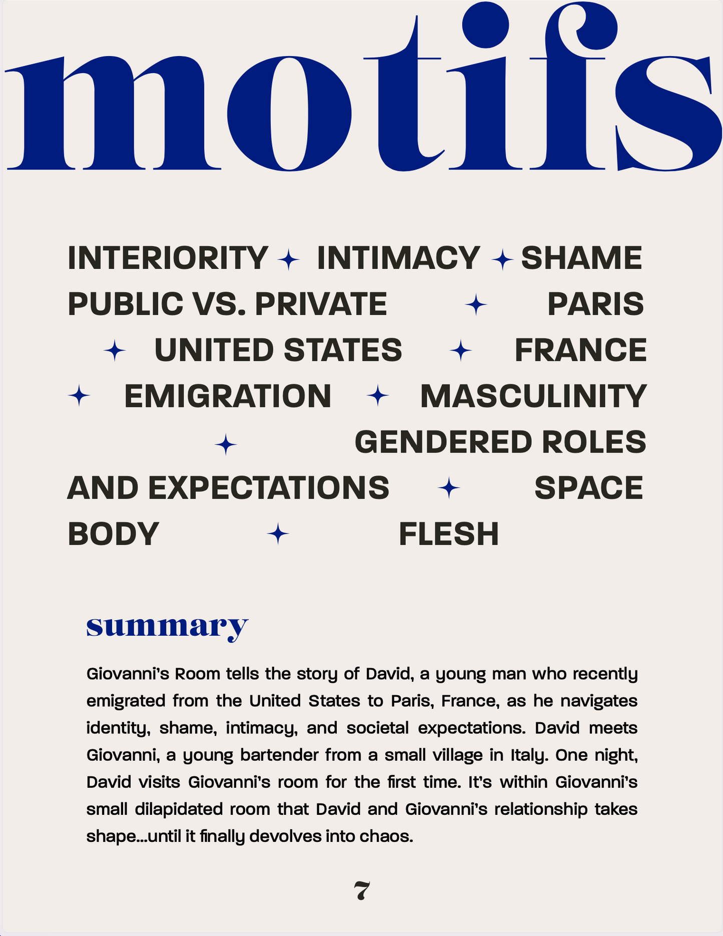 August 22 General Track Syllabus - Giovanni's Room