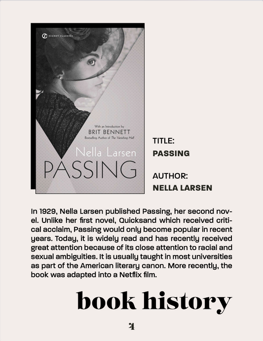 March 22 General Track Syllabus - Passing by Nella Larsen