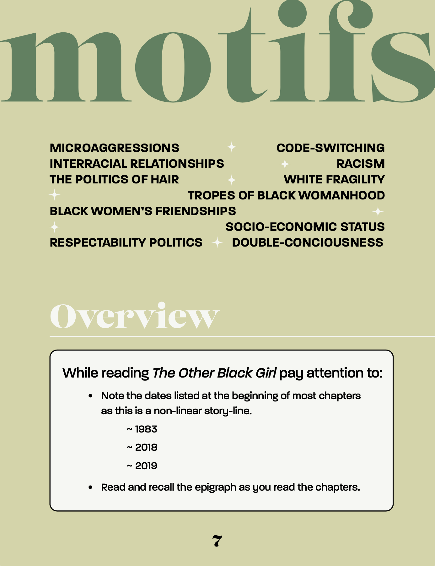 July 21 General Track Syllabus - The Other Black Girl