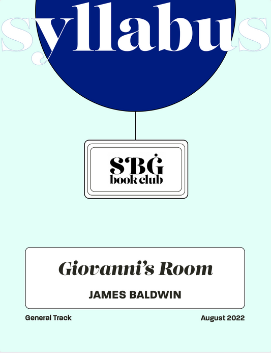 August 22 General Track Syllabus - Giovanni's Room